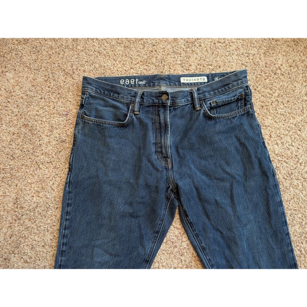 GAP 1969 StraighLeg; 100% Cotton, Men's Denim Jeans/Pants 34X30, Blue Denim - Picture 9 of 12